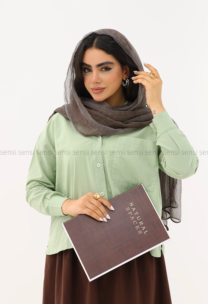 شومیز زنانه لینن پشت پیله کد1006328